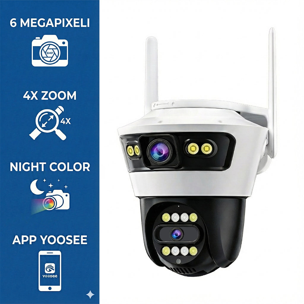 Camera de Supraveghere Jortan 4 Pro, Wifi, 6 Megapixeli, Zoom 4X, Night Vision, Audio Bidirectional
