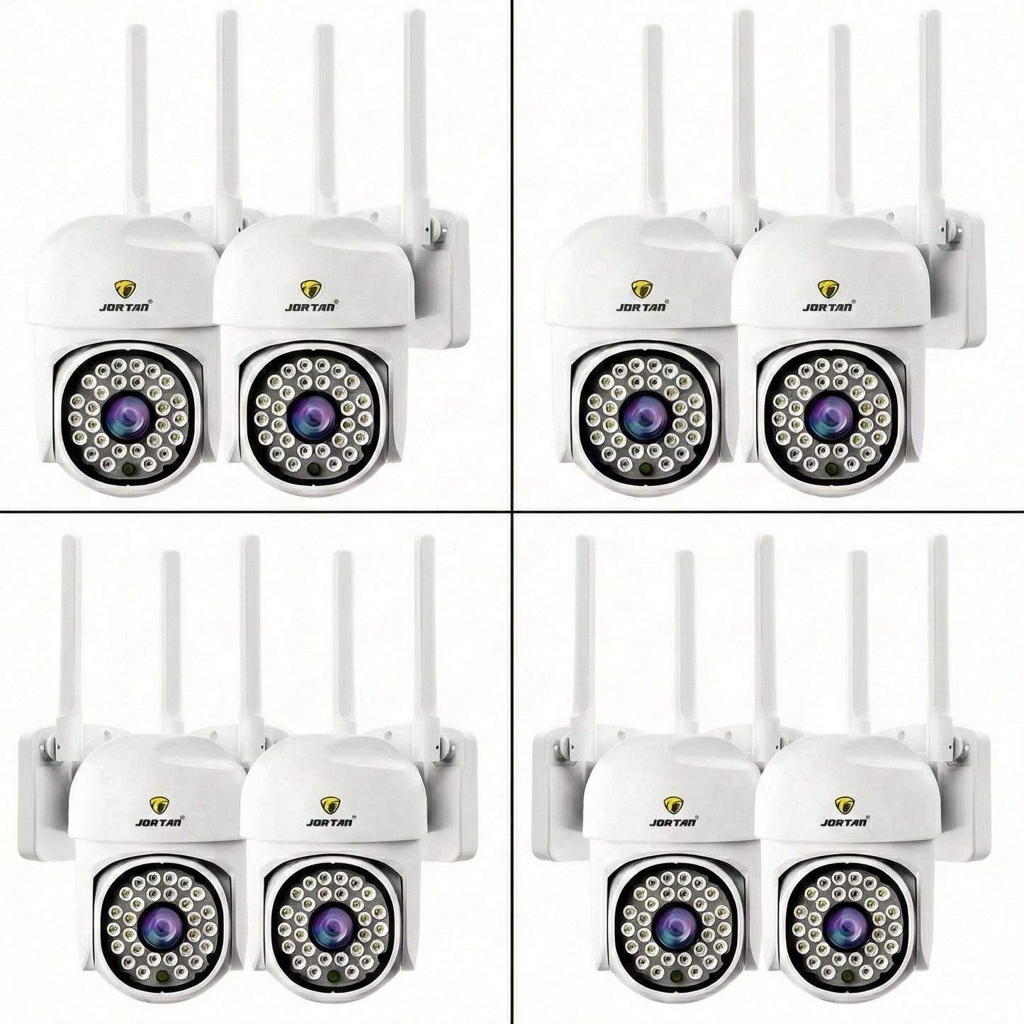 Set 8 Camere Wifi Jortan 8161QJ, 2 Megapixeli, 28 PIR LED, Night Vision, Smart Tracking