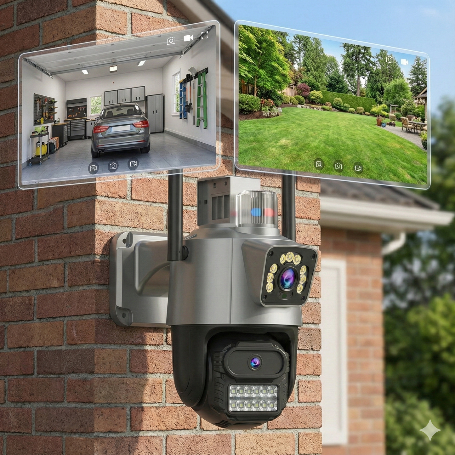 Camera de Supraveghere Dubla Wifi Jortan 9687PRO, 6 Megapixeli, Alarma, Smart Tracking, Night Color