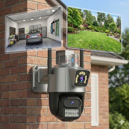 Camera de Supraveghere Dubla Wifi Jortan 9687PRO, 6 Megapixeli, Alarma, Smart Tracking, Night Color