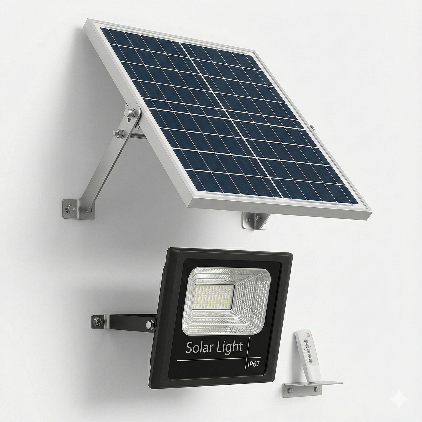 Proiector Solar Jortan 200W, 720LM, 130 LED YY2835, Baterie 6500 mAh, Telecomandă + Fotocelulă, IP66 (Negru)