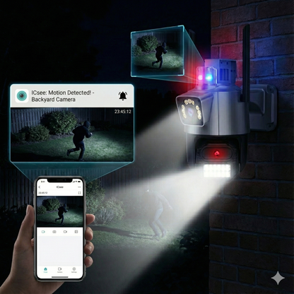 Camera de Supraveghere Dubla Wifi Jortan 9687PRO, 6 Megapixeli, Alarma, Smart Tracking, Night Color