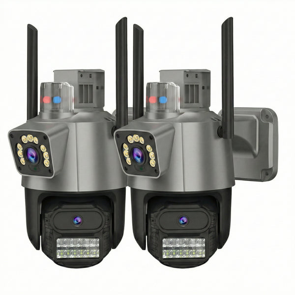 Set 2 Camere de Supraveghere Dubla Wifi Jortan 9687PRO, 6 Megapixeli, Alarma, Smart Tracking, Night Color