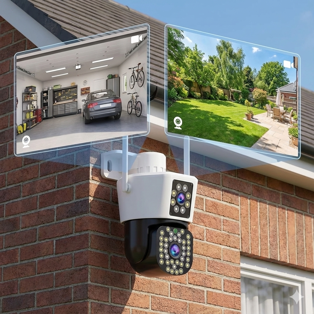 Set 2 Camere de Supraveghere Dubla Wifi Jortan 8293QJ, 6 Megapixeli, 44 PIR LED, Smart Tracking, Aplicatie YOOSEE