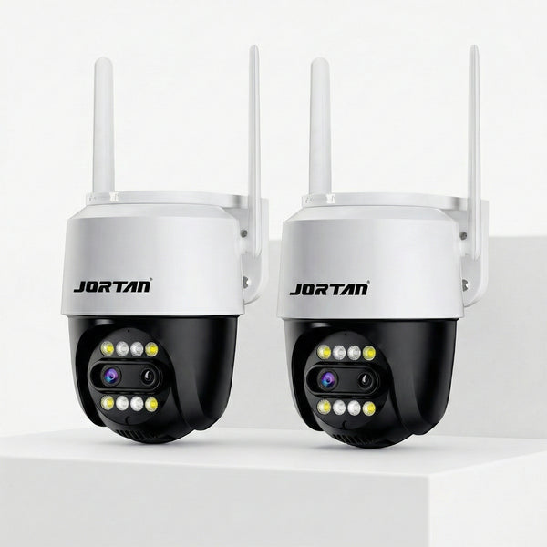 Set 2 Camere de Supraveghere Jortan 3XM  Zoom Optic X8 Wifi, 6 Megapixeli, Night Color, Smart Tracking