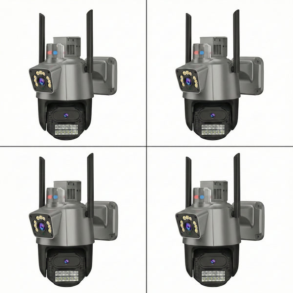 Set 4 Camere de Supraveghere Dubla Wifi Jortan 9687PRO, 6 Megapixeli, Alarma, Smart Tracking, Night Color