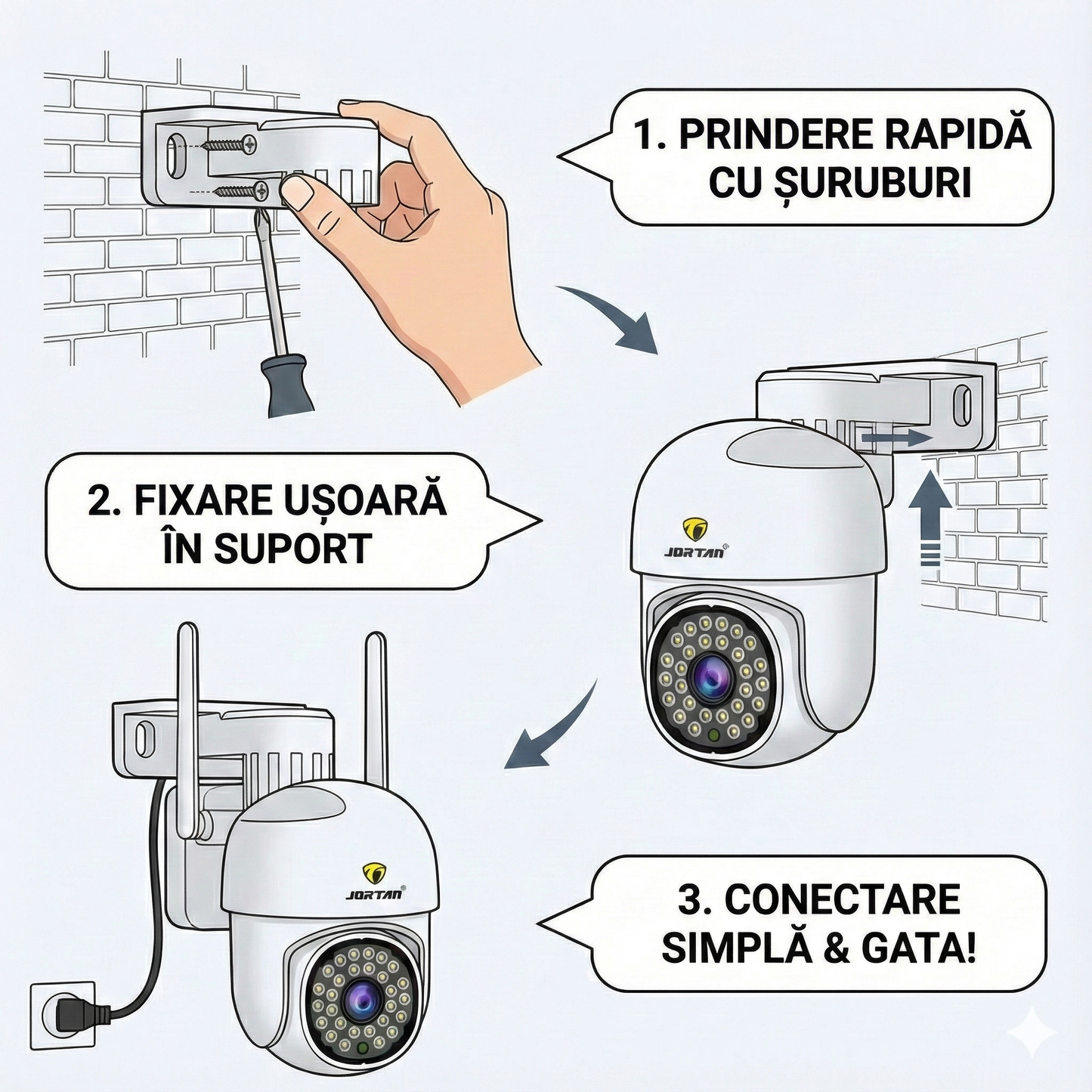 Camera Wifi Jortan 8161QJ, 2 Megapixeli, 28 PIR LED, Night Vision, Smart Tracking