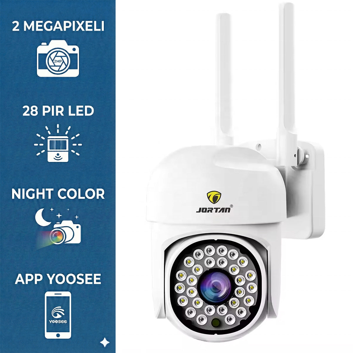 Camera Wifi Jortan 8161QJ, 2 Megapixeli, 28 PIR LED, Night Vision, Smart Tracking