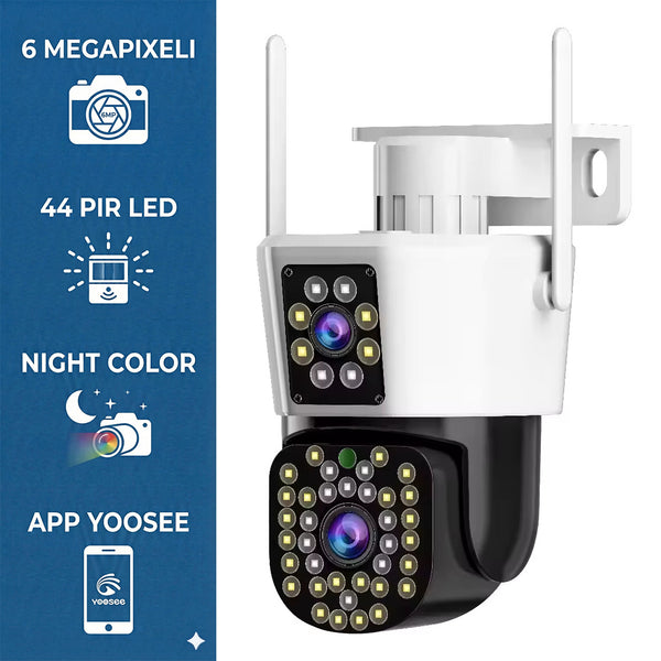 Camera de Supraveghere Dubla Wifi Jortan 8293QJ, 6 Megapixeli, 44 PIR LED, Smart Tracking, Aplicatie YOOSEE