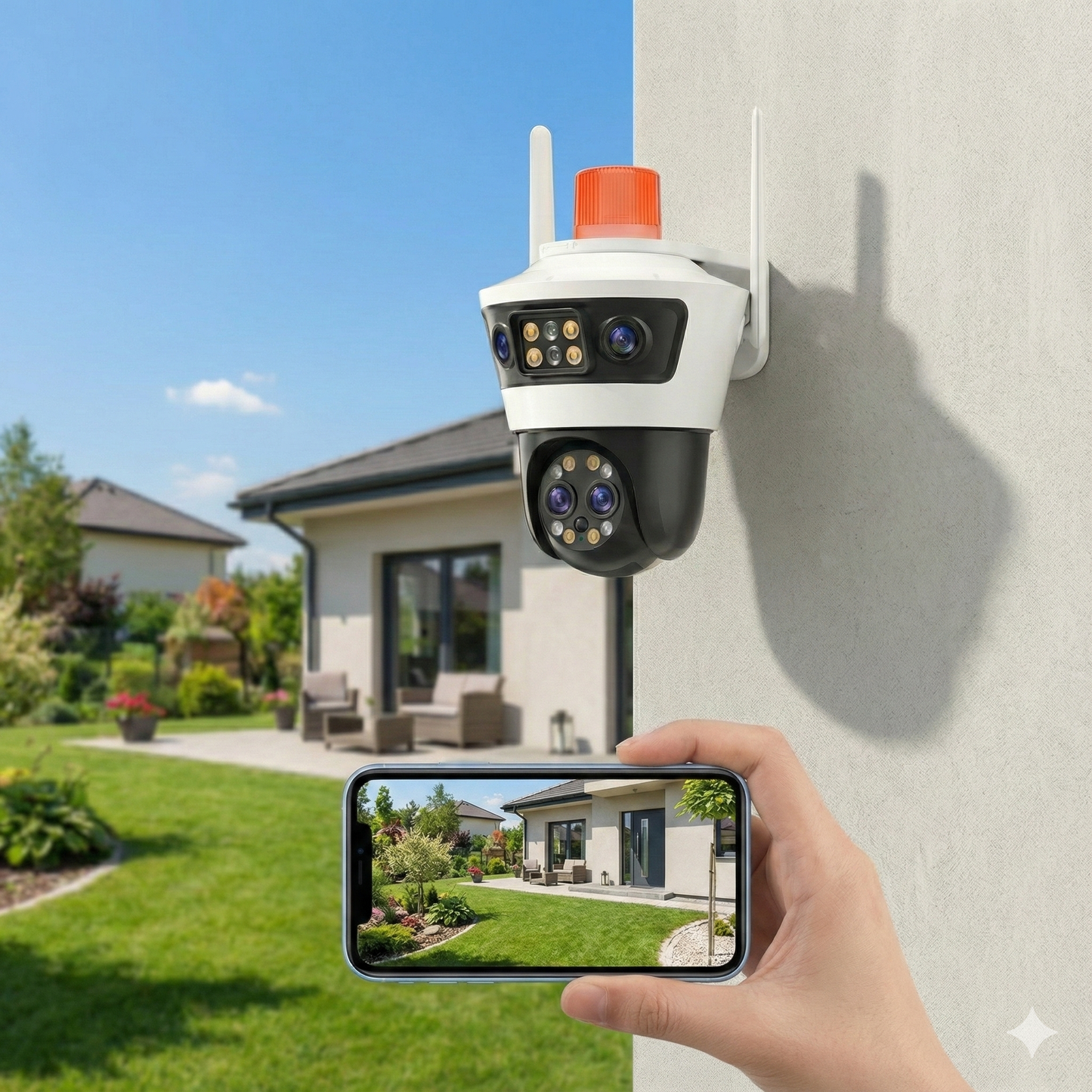 Camera de Supraveghere Jortan 7 Wifi, 12 Megapixeli, Rezolutie 4K, Night Color, Smart Tracking, Alarma